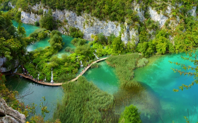 Panoramablick über die Plitvicer Seen