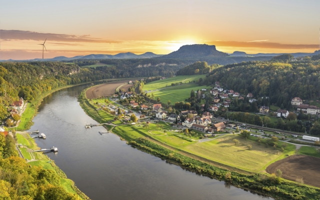 Elbe Valley with view of Rathen