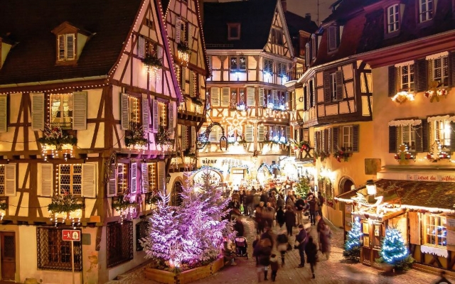 Der Weihnachtsmarkt in Colmar im Elsass